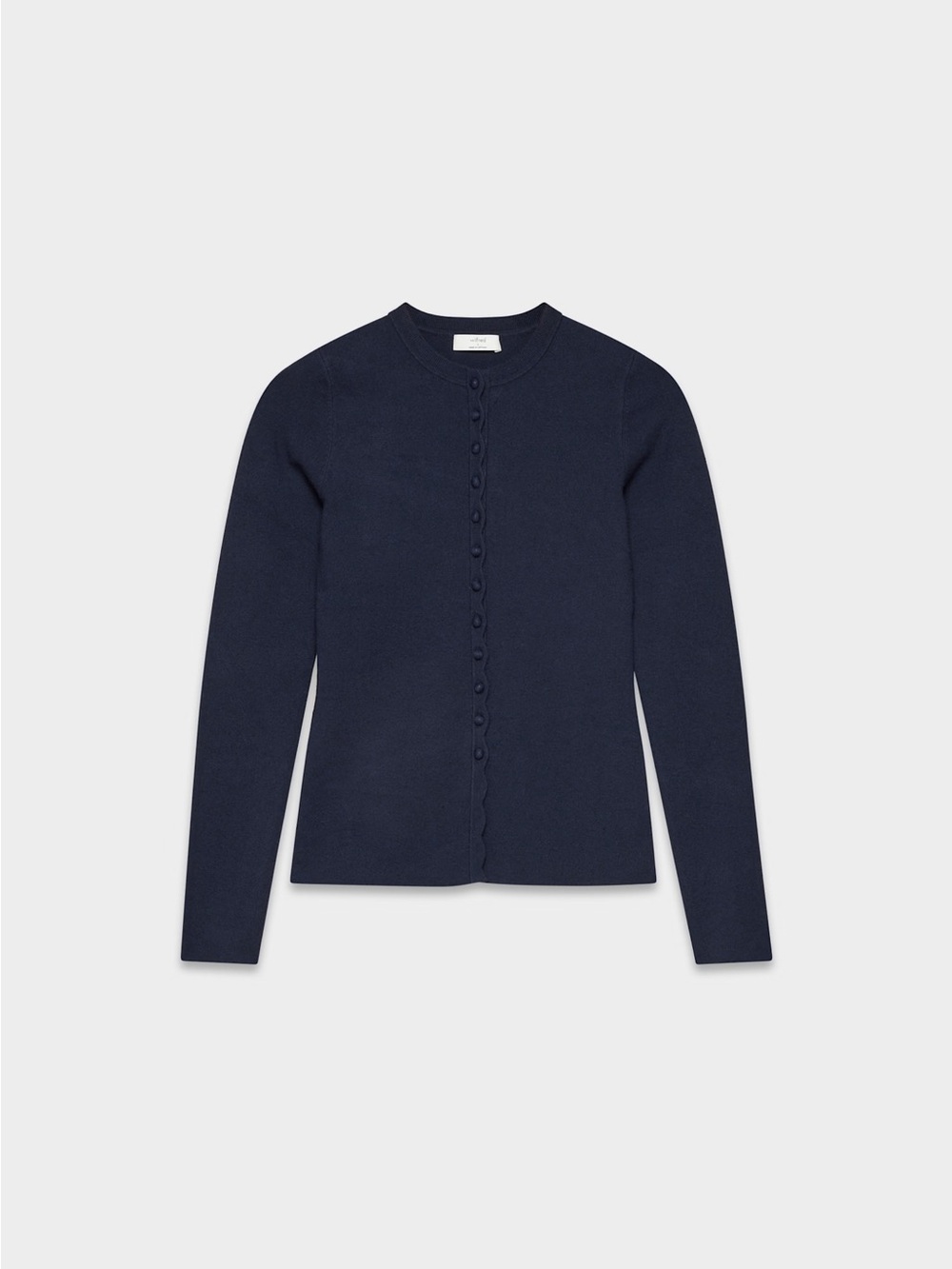 Aritzia Wilfred Shelly Cardigan Navy - Scallop Edge Knit Cardigan - Picture 4 of 6